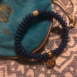 Navy and gold Rustic Cuff